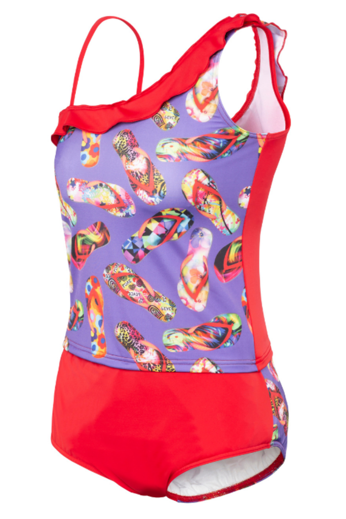 Girl's Flipflop Tankini w/briefs swimsuit